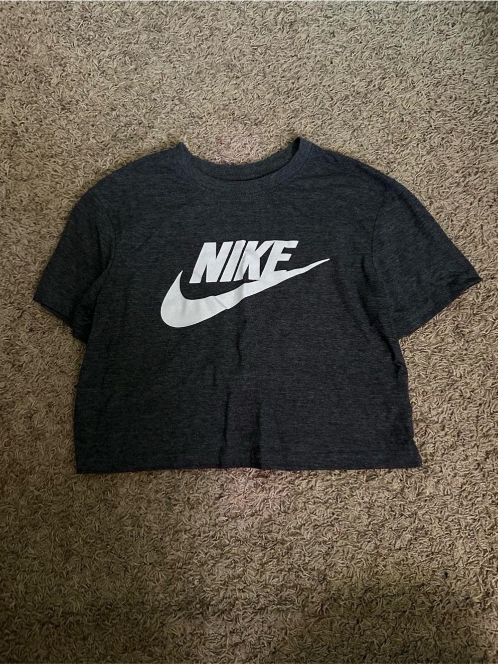Nike Dark Gray Cropped Logo Tee